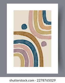 Abstract stripes pastel contour wall art print. Printable minimal abstract stripes poster. Contemporary decorative background with contour. Wall artwork for interior design.