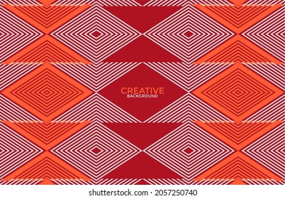 Abstract Stripes Pattern Rectangle Red Orange White Background