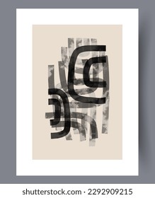 Resumen de rayas de composición en reposo de la impresión de arte en la pared. Afiche de rayas abstractas mínimo imprimible. Paredes de arte para el diseño interior. Fondo decorativo contemporáneo con composición.