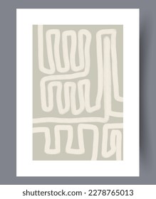 Abstract stripes scandinavian tracery wall art print. Contemporary decorative background with tracery. Wall artwork for interior design. Printable minimal abstract stripes poster.