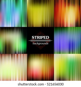 Abstract Stripes Spectrum Vector Set Backgrounds