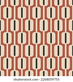 Abstract Stripes Squares Retro Monochrome Seamless Vector Pattern Trendy Fashion Colors Perfect for Allover Fabric Print or Wrapping Paper Amber Brown Tones
