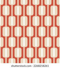 Abstract Stripes Squares Retro Monochrome Seamless Vector Pattern Trendy Fashion Colors Perfect for Allover Fabric Print or Wrapping Paper Coral Beige Tones