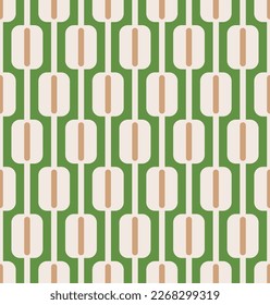 Abstract Stripes Squares Retro Monochrome Seamless Vector Pattern Trendy Fashion Colors Perfect for Allover Fabric Print or Wrapping Paper Green Beige Tones