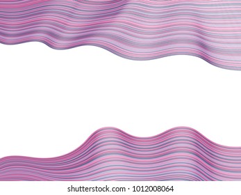 Abstract stripes texture, wavy ribbons horizontal vector image.  Curved lines pattern, bright minimalist background.  Banner, placard or card backdrop graphic design.