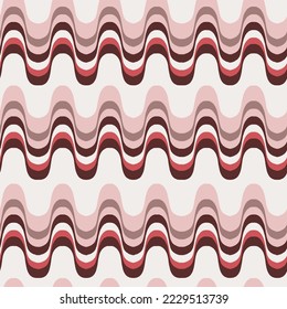 Textura de franjas abstractas, imagen vectorial de cintas onduladas. Patrón de líneas curvas, color minimalista rojo y color rosa. Diseño gráfico de fondo de tablero o tarjeta.