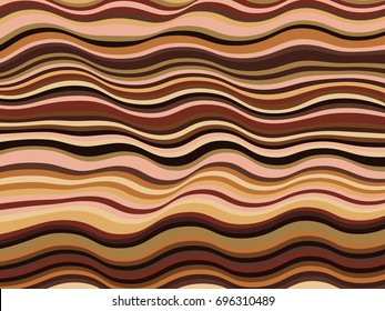 Abstract stripes texture, wavy ribbons vector image. Curved lines pattern, colorful minimalist background. 