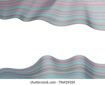 Abstract stripes texture, wavy ribbons horizontal vector image.  Curved lines pattern, hipster minimalist background.  Banner, flyer or card backdrop graphic design.