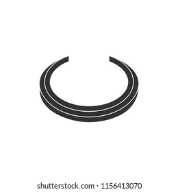 abstract stripes tire simple logo vector