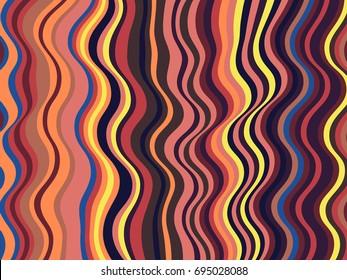 Abstract stripes wave ripple texture vector. Curved lines wavy ribbons pattern. Advertising banner, billboard or card decorative striped background graphic design. 