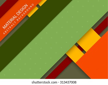 Abstract stripped background - material design style - green, yellow and red version