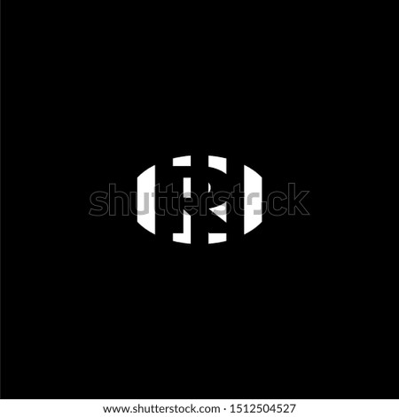 abstract stripped circle white R logo letter design concept vector illustration.