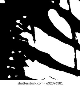 Abstract stripped composition for design elements. Black and white painting on canvas with brush strokes. Abstract art background. Vector.
