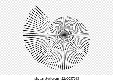 Abstract Stripped Nautilus shell symbol. Flat vector illustration