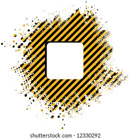 Abstract stripped yellow background with half tone dots