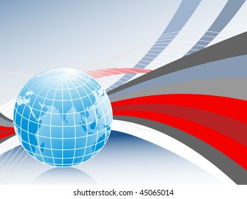 abstract strips background with globe