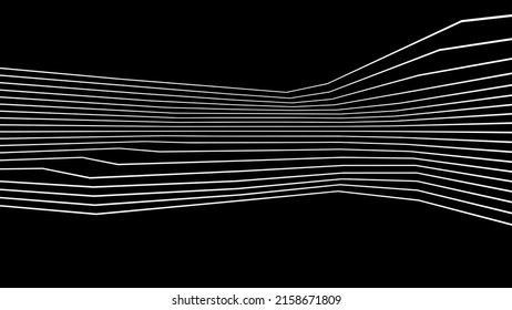 abstract strips line 3d, concept for architecture parametric wall