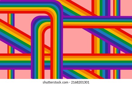 Abstract strips in LGBTQ’s theme color.