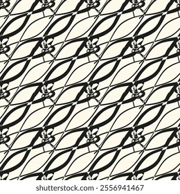 Abstract stroke diagonal wavy textured background. Seamless pattern.