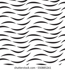 Abstract stroked seamless pattern. Chaotic placed and crossing strokes on white background. Vector eps8 illustration.