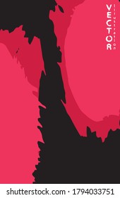 Abstract strokes of colored paint. Dry ink banner grunge effect. Cover template for a book, booklet, or poster