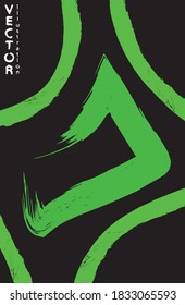Abstract strokes of colored paint. Dry ink banner grunge effect. Cover template for a book, booklet, or poster