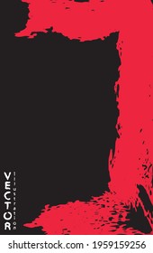 Abstract strokes of colored paint. Dry ink banner grunge effect. Cover template for a book, booklet, or poster