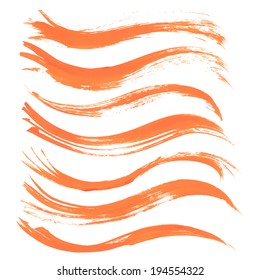Abstract strokes long thick orange paint 