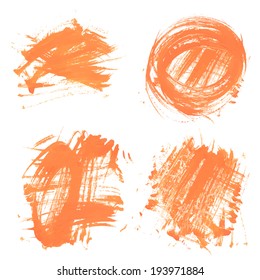 Abstract strokes of orange paint 1