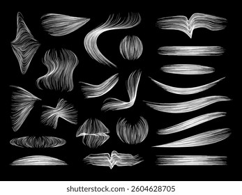 Abstract strokes. Set of abstract shapes. Grunge made by stroke