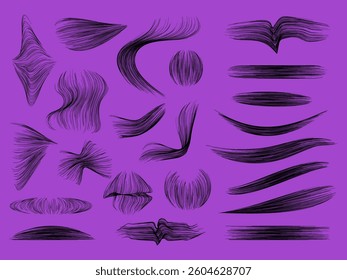 Abstract strokes. Set of abstract shapes. Grunge made by stroke