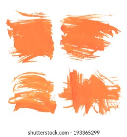 Abstract strokes of thick orange paint 1