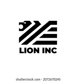 Abstract and Strong Bold of Lion Head Logo