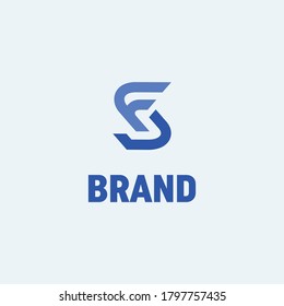 Resumen de la plantilla del logotipo F y S de la letra inicial fuerte