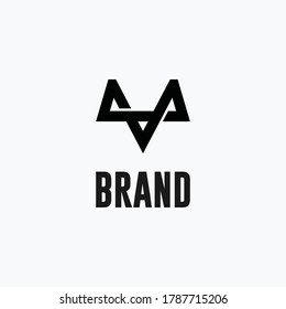 Resumen de letra fuerte inicial M o V para la plantilla de logotipo vectorial de marca deportiva