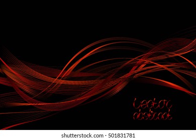 Abstract Structural Curved Background. Red Lines and Purple Waves.  Vector. 3d Illustration