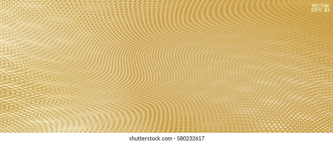 Abstract Structural Curved Pattern. Beige Lines and Golden Waves. Vector Illustration