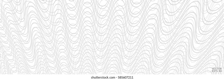 Abstract Structural Curved Pattern. Grey Lines and White Waves. Poster for Print. Vector Illustration
