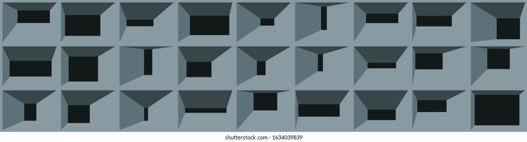 Abstract Structure Blocks Generative Art background illustration
