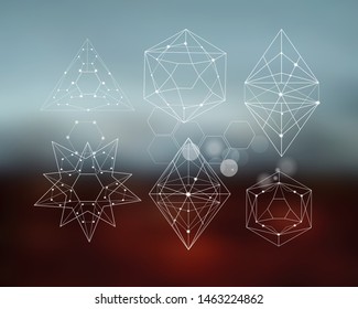 Abstract structure. Blurred abstract background with polygonal elements. Science, modern research, the future.