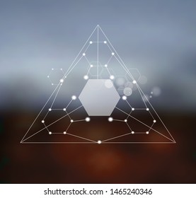 Abstract structure. Blurred abstract background with polygonal elements. Science, modern research, the future.