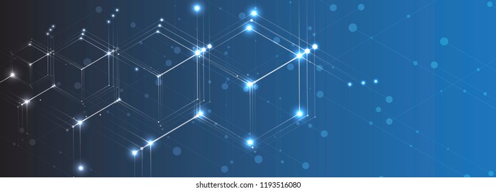 abstract structure circuit computer cube technology business background
