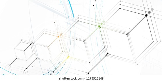 abstract structure circuit computer cube technology business background