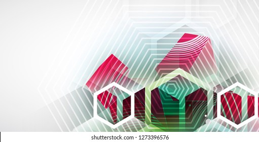 abstract structure circuit computer cube technology business background