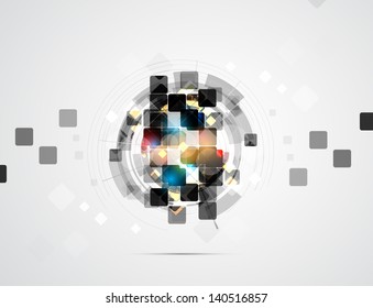 abstract structure circuit computer cube technology business background