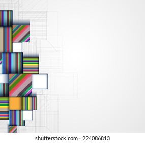 abstract structure circuit computer cube technology business background