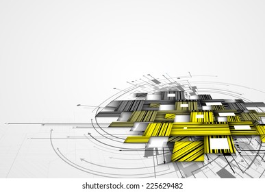 abstract structure circuit computer cube technology business background