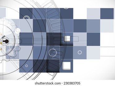 abstract structure circuit computer cube technology business background