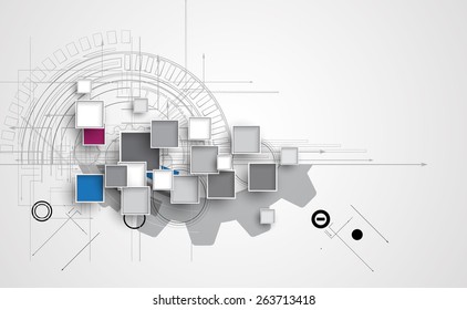 abstract structure circuit computer cube technology business background