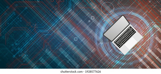 abstract structure circuit computer laptop system control technology business background